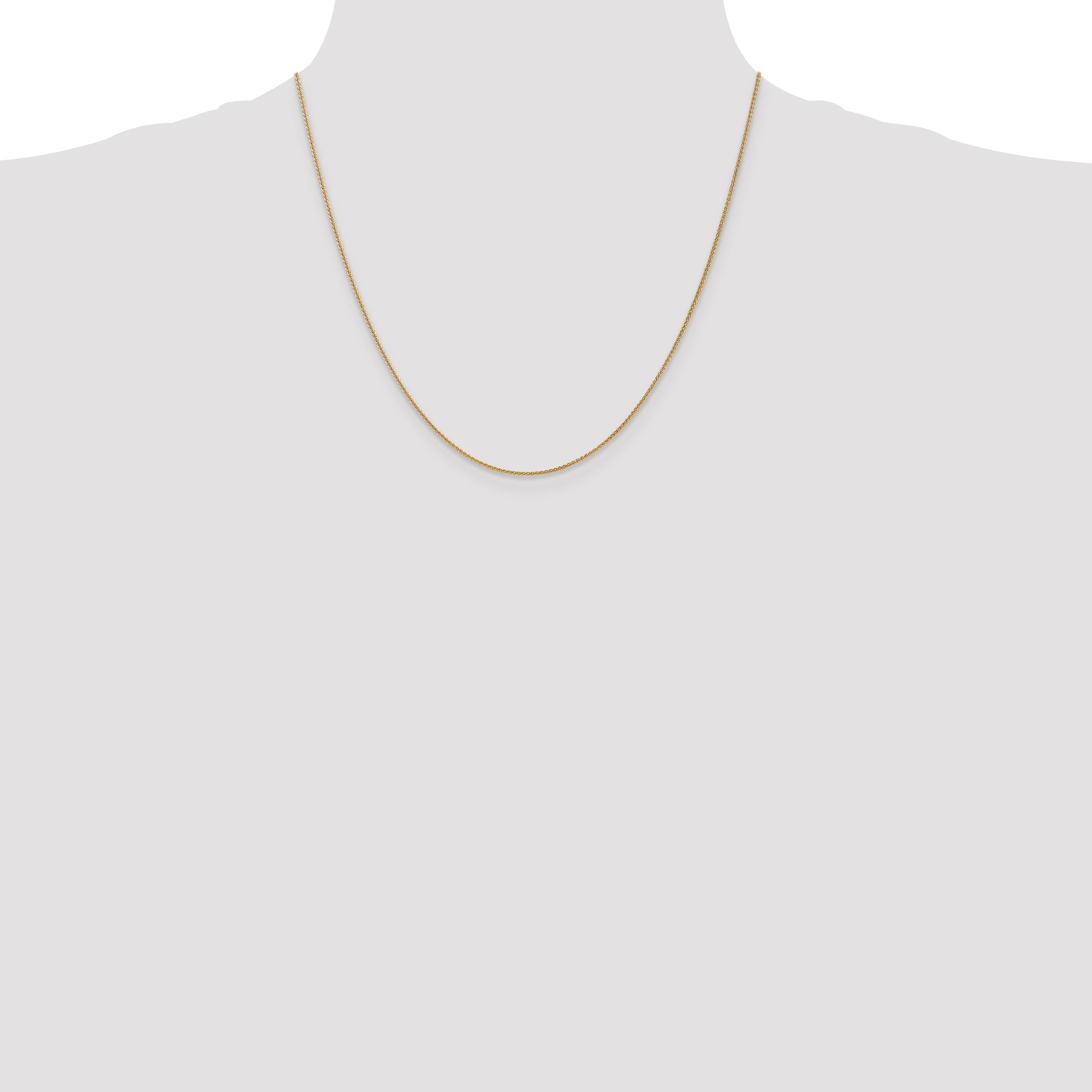 20 Inch 10K 1.05mm Spiga Chain Necklace