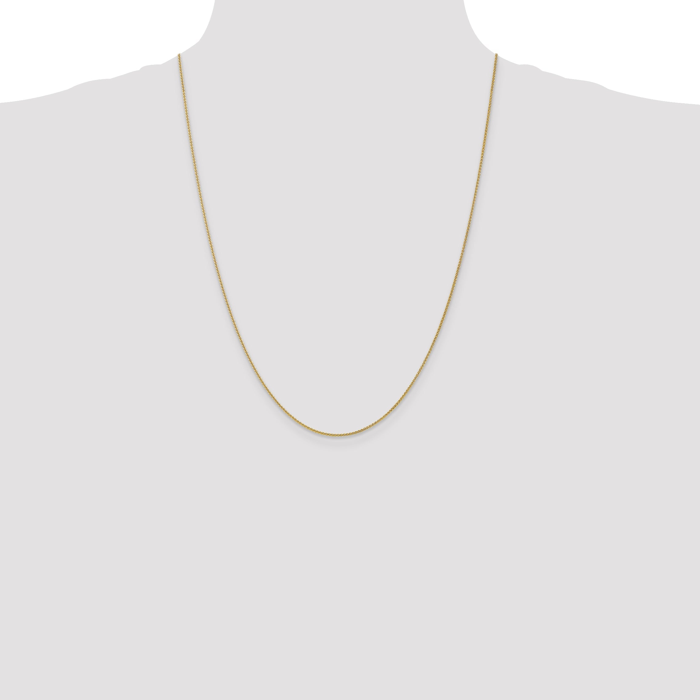 24 Inch 10K 1.05mm Spiga Chain Necklace