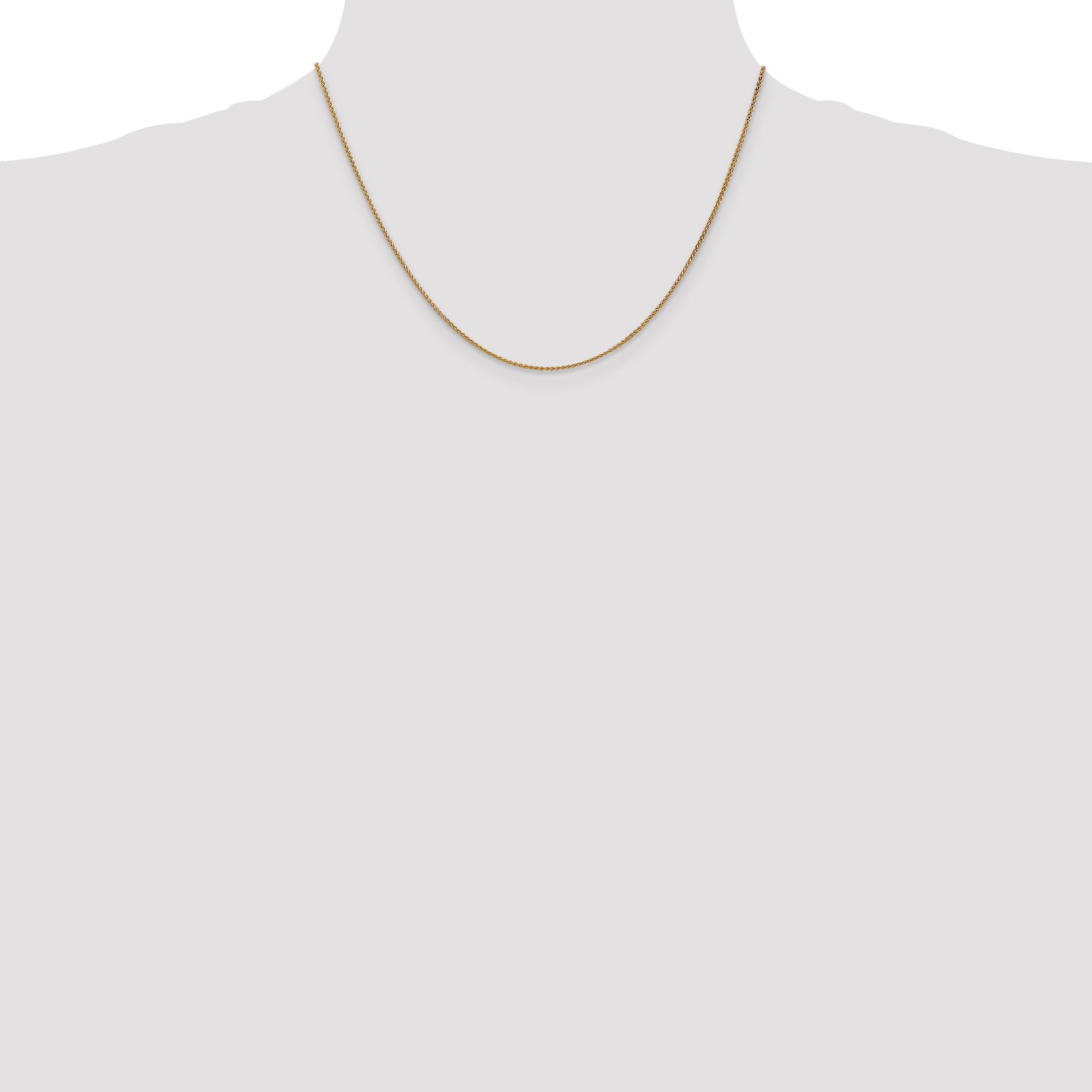 18 Inch 10K Yellow Gold 1.25mm Spiga Chain Necklace