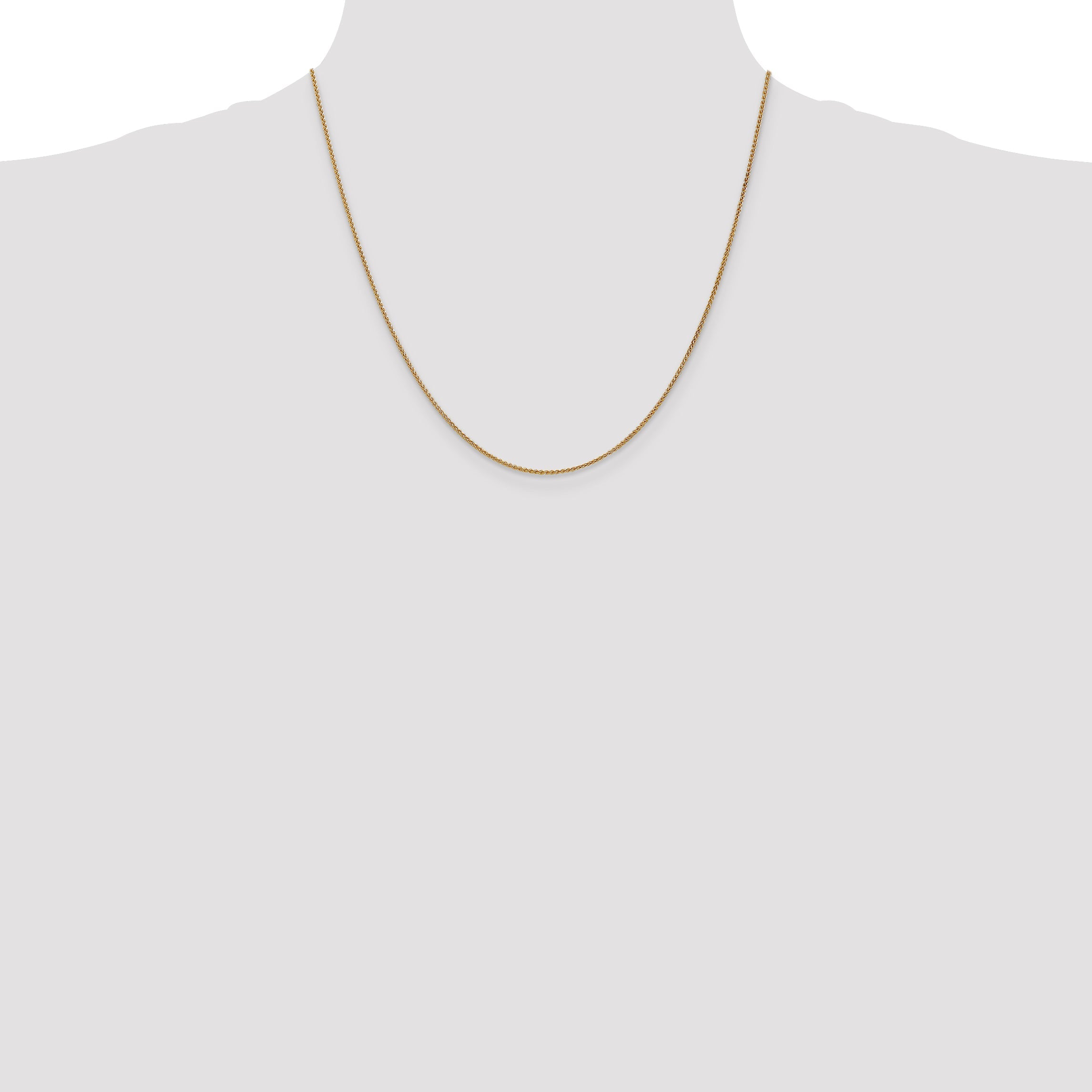 2 Inch 10K Yellow Gold 1.25mm Spiga Chain Necklace