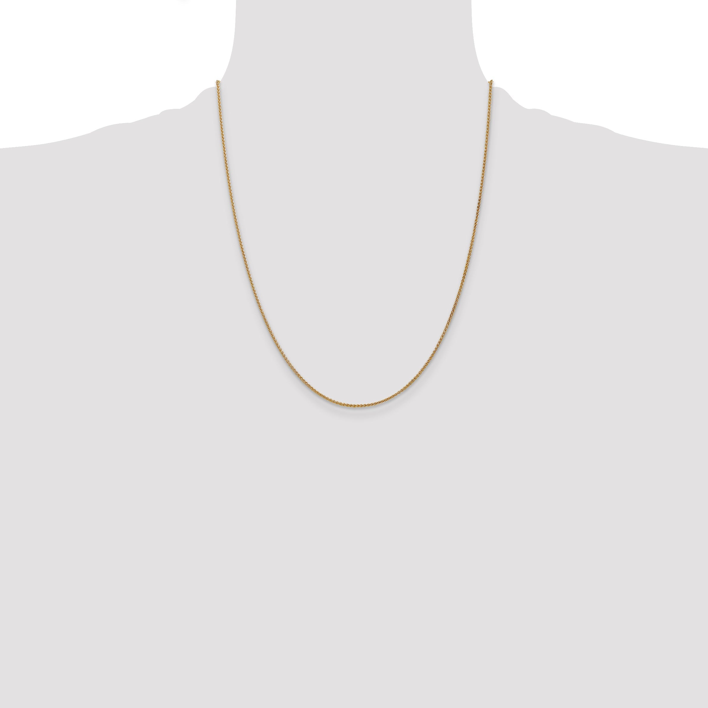 22 Inch 10K Yellow Gold 1.25mm Spiga Chain Necklace