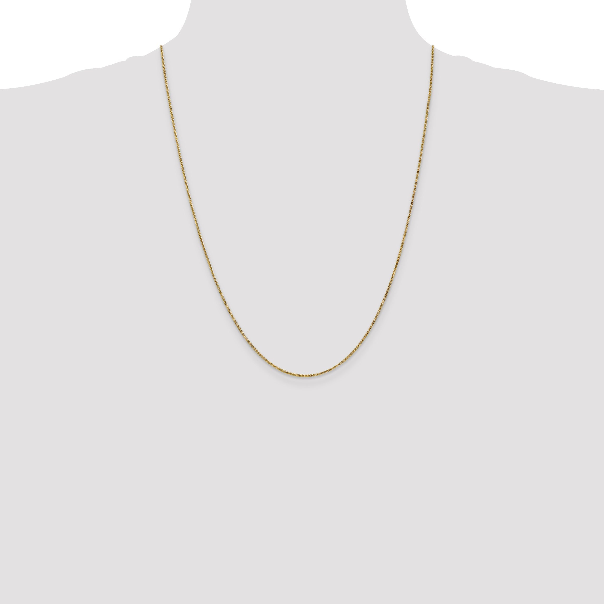 24 Inch 10K Yellow Gold 1.25mm Spiga Chain Necklace