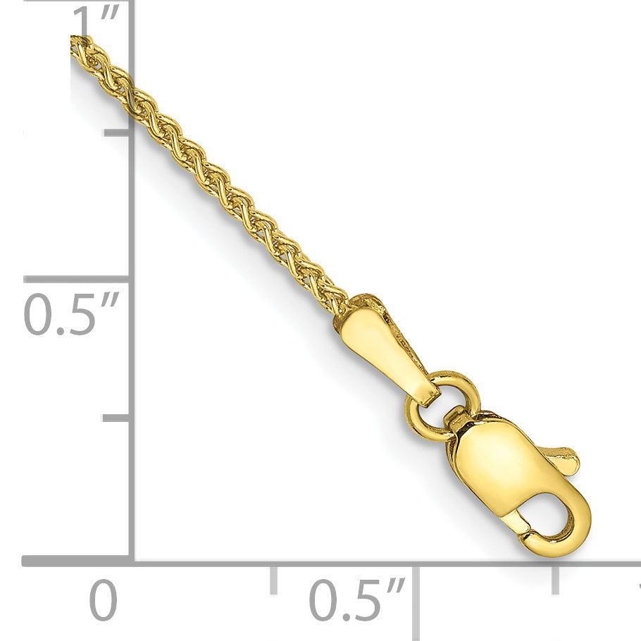 7 Inch 10K Yellow Gold 1.25mm Spiga Chain Bracelet