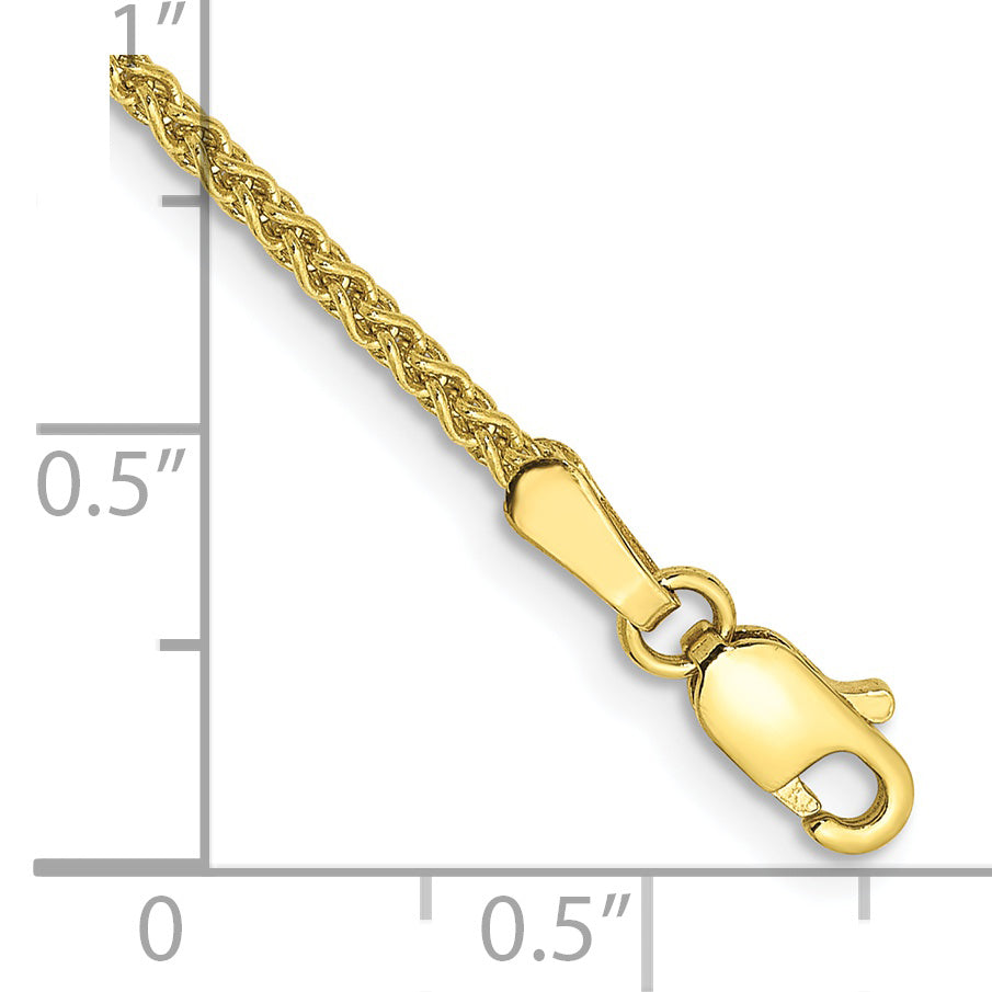7 Inch 10K Yellow Gold 1.7mm Spiga Chain Bracelet