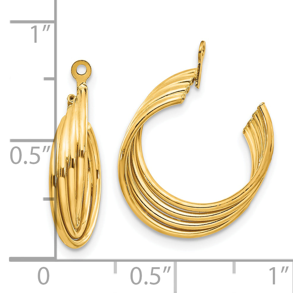 10K Yellow Gold Polished Hoop Earring Jackets