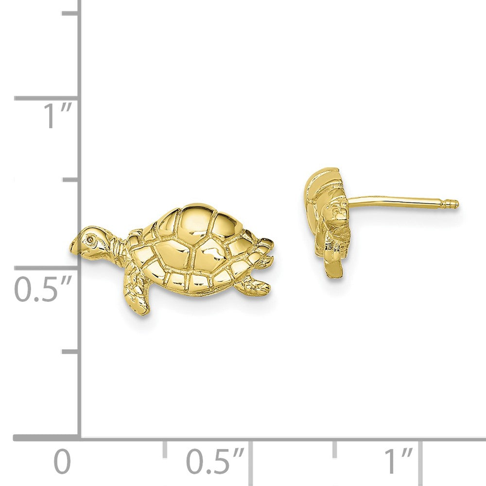 10K Yellow Gold 10K Polished Turtle Post Earrings