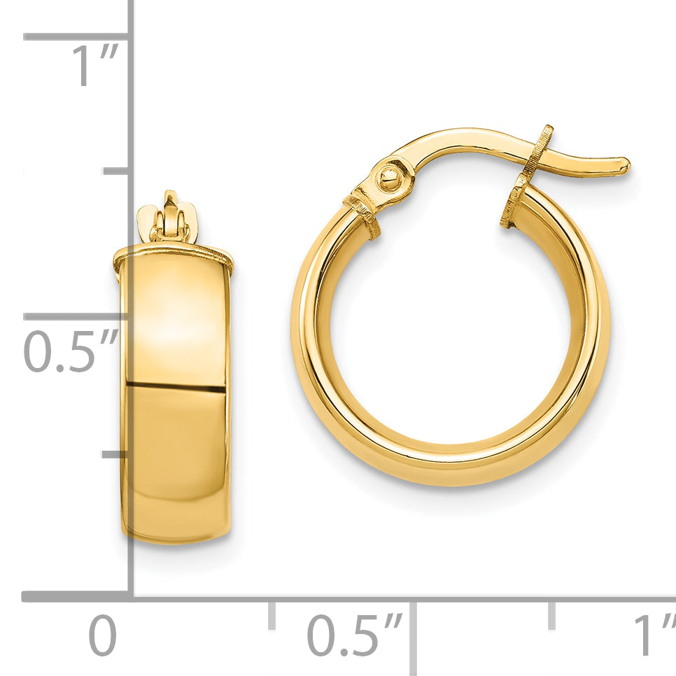 10K Yellow Gold High Polished 5mm Hoop Earrings