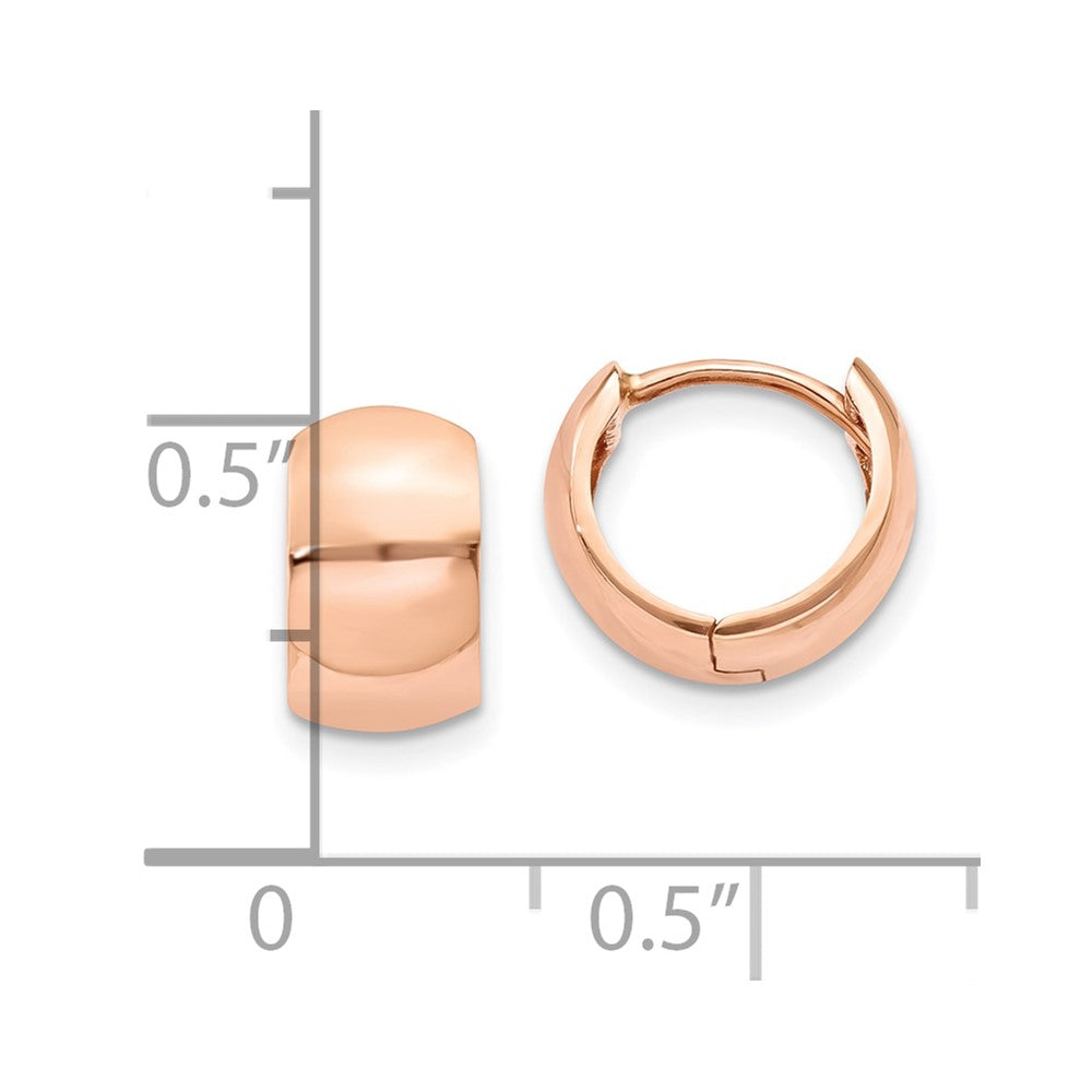 10K Rose Gold Round Hinged Hoop Earrings