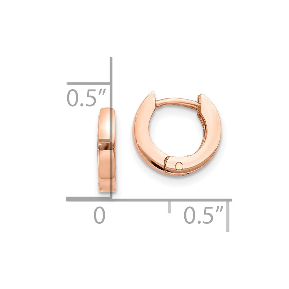10K Rose Gold Round Hinged Hoop Earrings