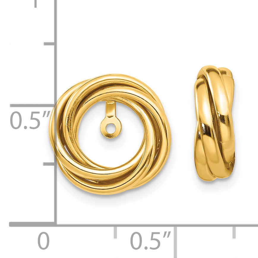 10K Yellow Gold Polished Love Knot Earring Jackets
