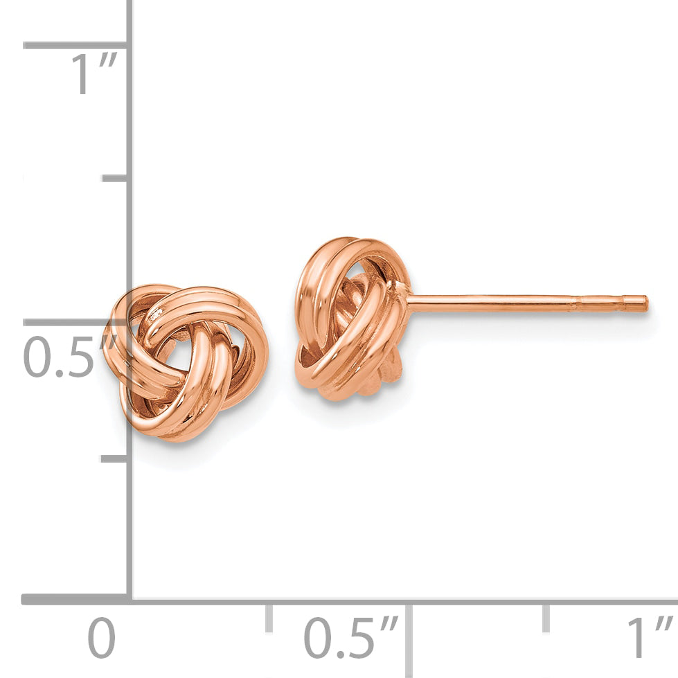 10K Rose Gold Polished Love Knot Post Earrings