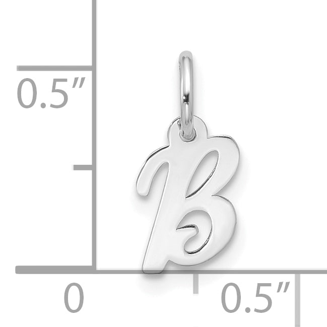 10K White Gold 10Kw Small Script Initial B Charm