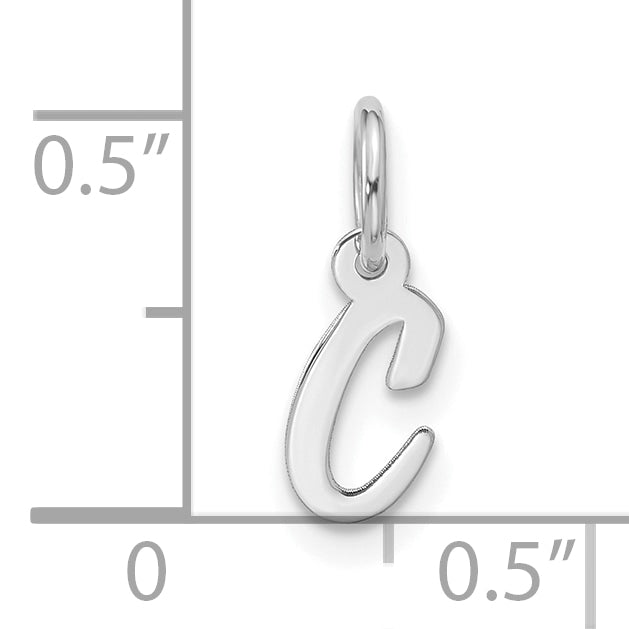 10K White Gold 10Kw Small Script Initial C Charm