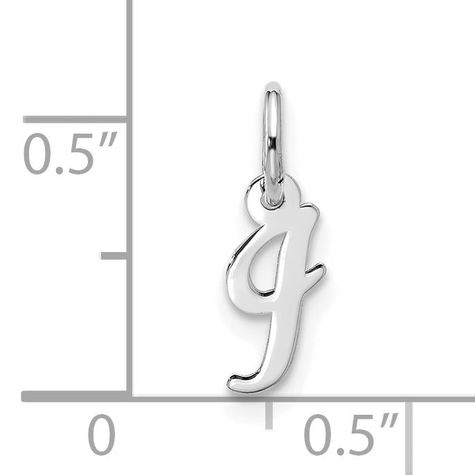 10K White Gold 10Kw Small Script Initial I Charm