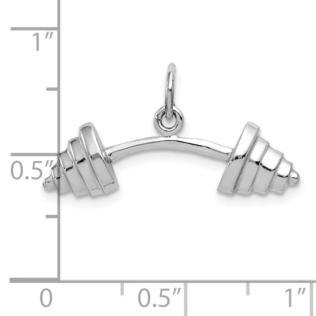 10K White Gold Barbell Charm