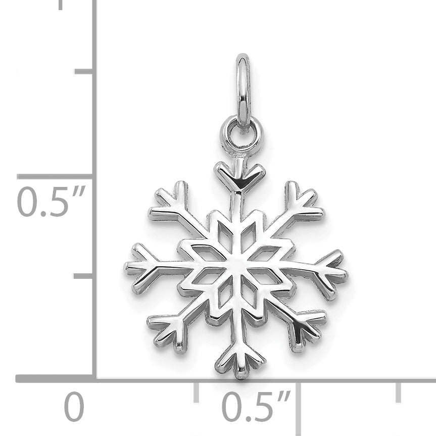 10K White Gold Snowflake Charm