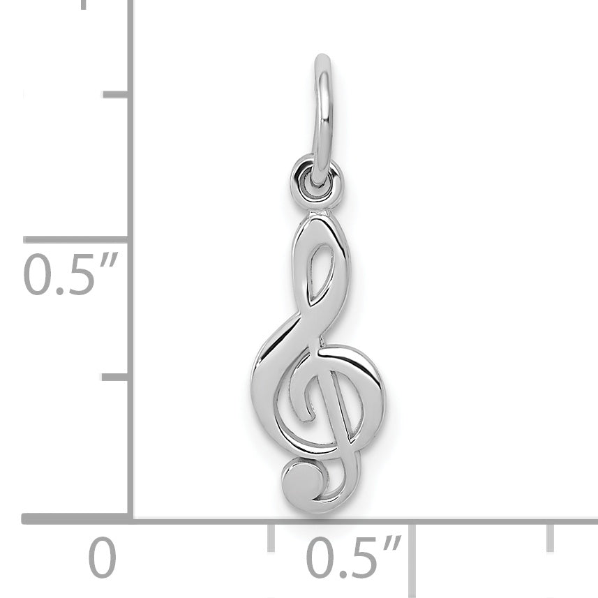 10K White Gold Treble Clef Charm