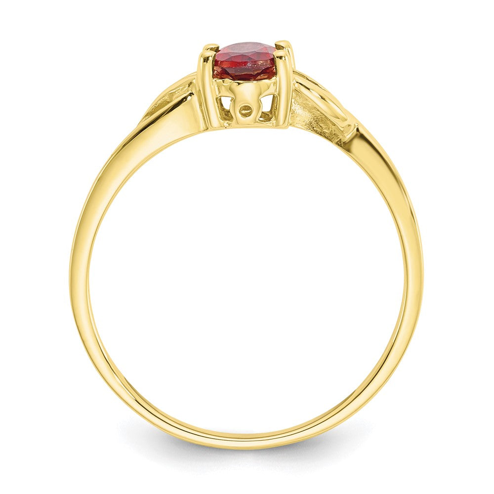 10K Yellow Gold Polished Genuine Garnet Birthstone Ring