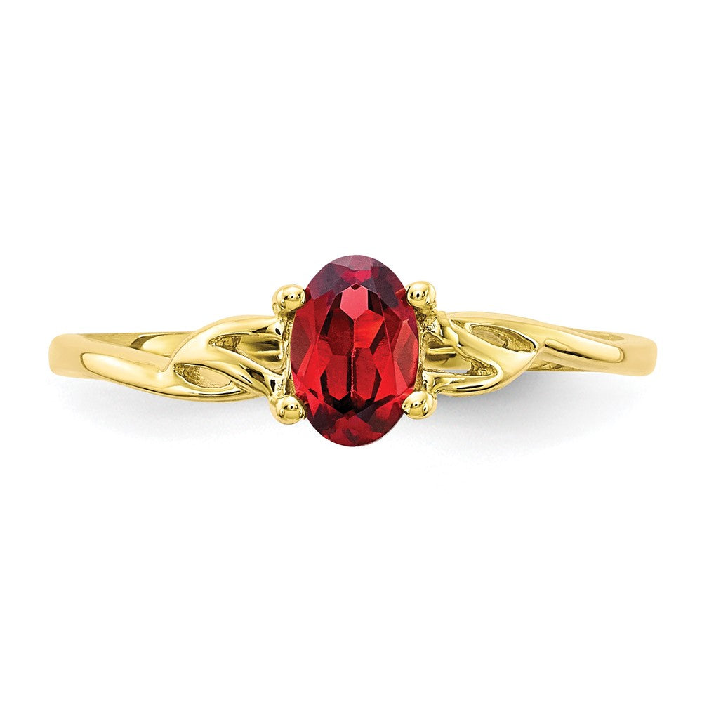 10K Yellow Gold Polished Genuine Garnet Birthstone Ring