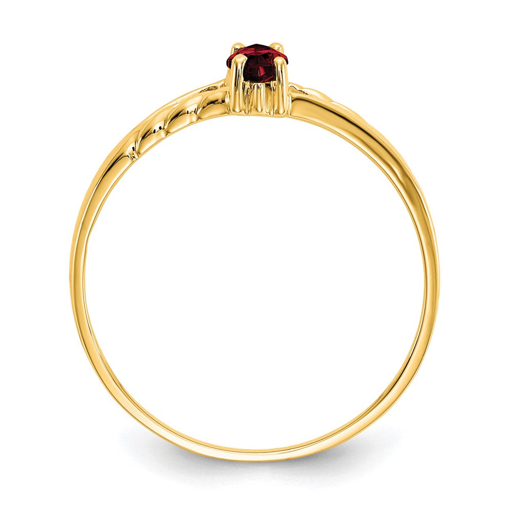 10K Yellow Gold Polished Genuine Garnet Birthstone Ring