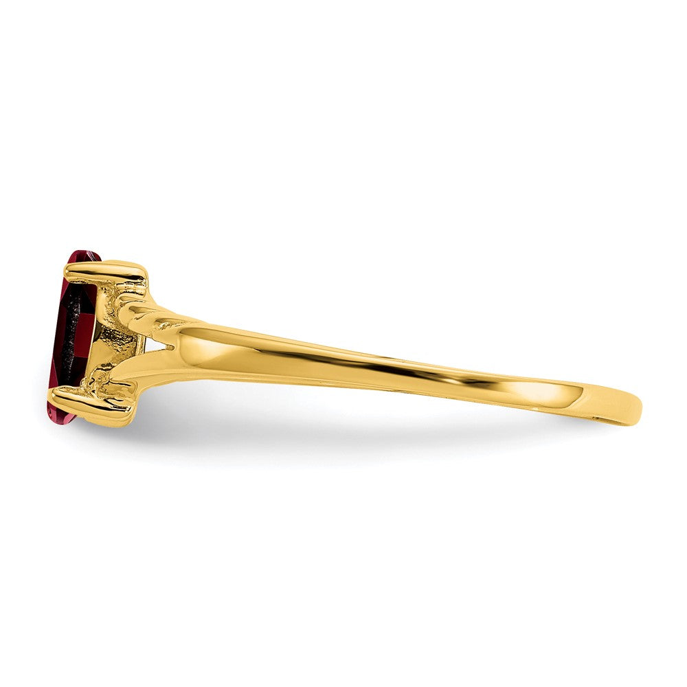 10K Yellow Gold Polished Genuine Garnet Birthstone Ring