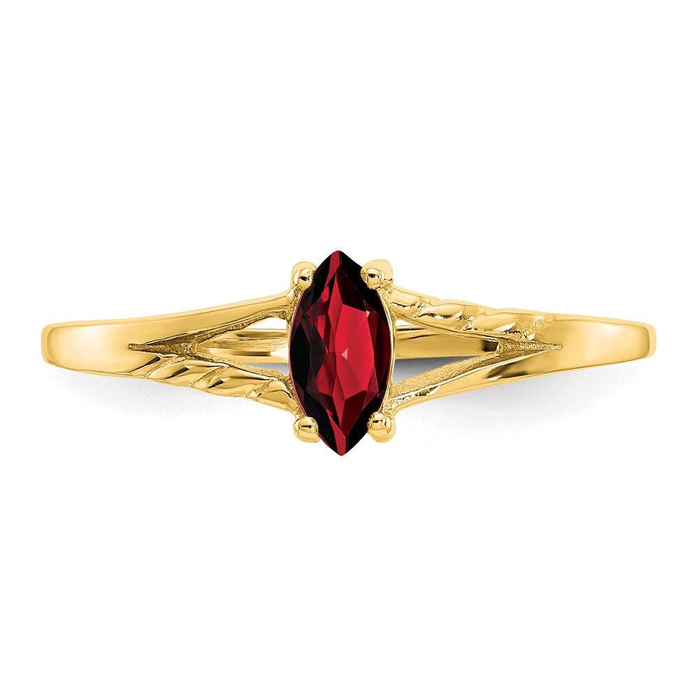 10K Yellow Gold Polished Genuine Garnet Birthstone Ring