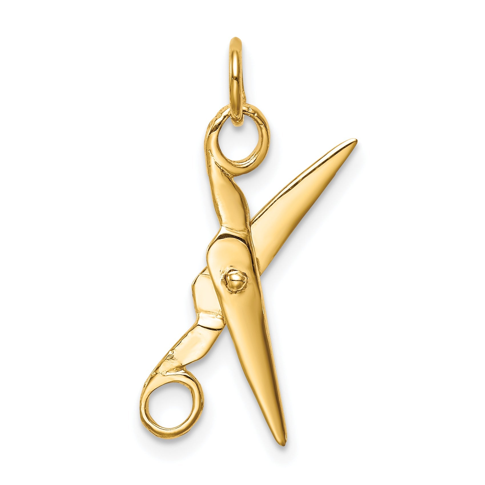 10K Yellow Gold Moveable Scissors Charm