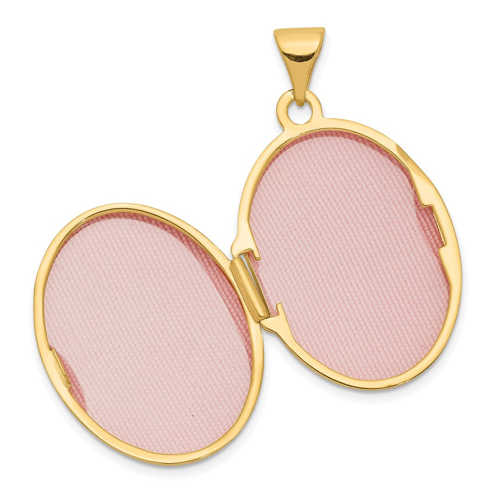 10K Yellow W/Rhodium 21mm Oval Guardian Angel Locket