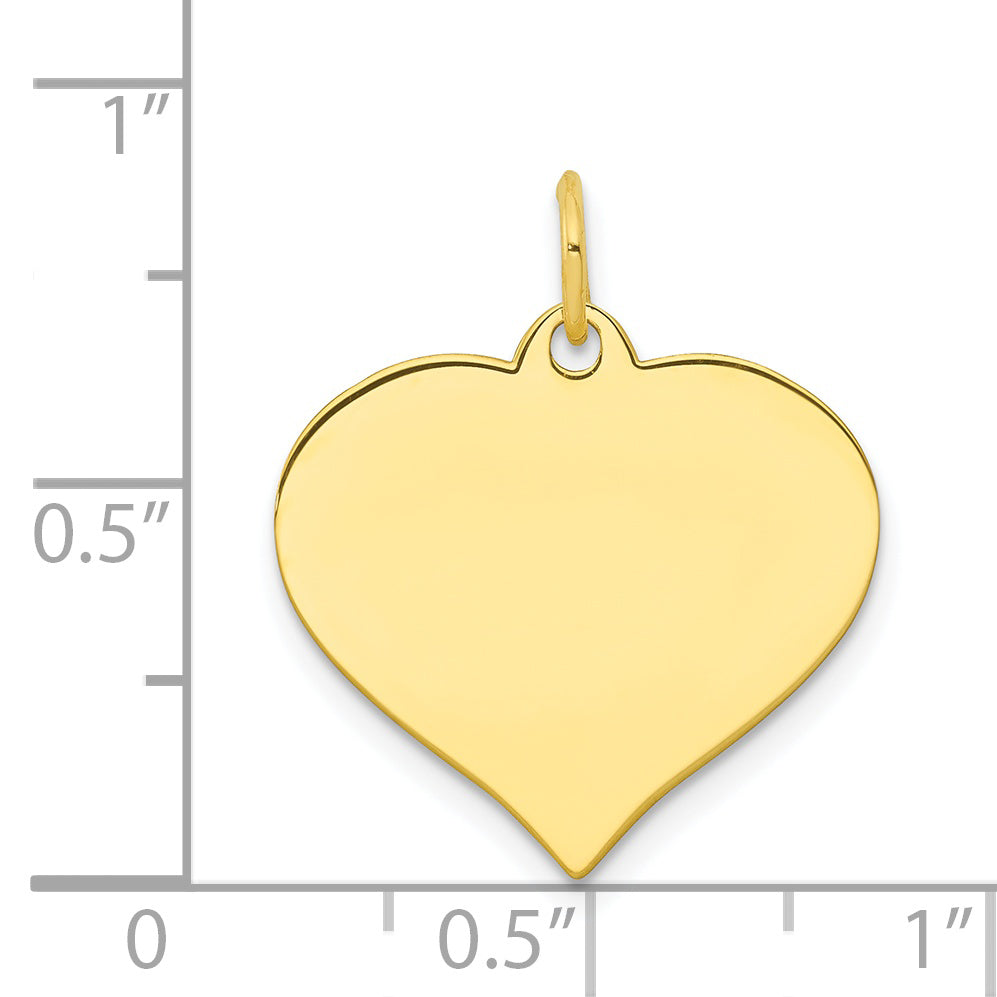 10k Yellow Gold 10k .018 Gauge Heart Disc Charm