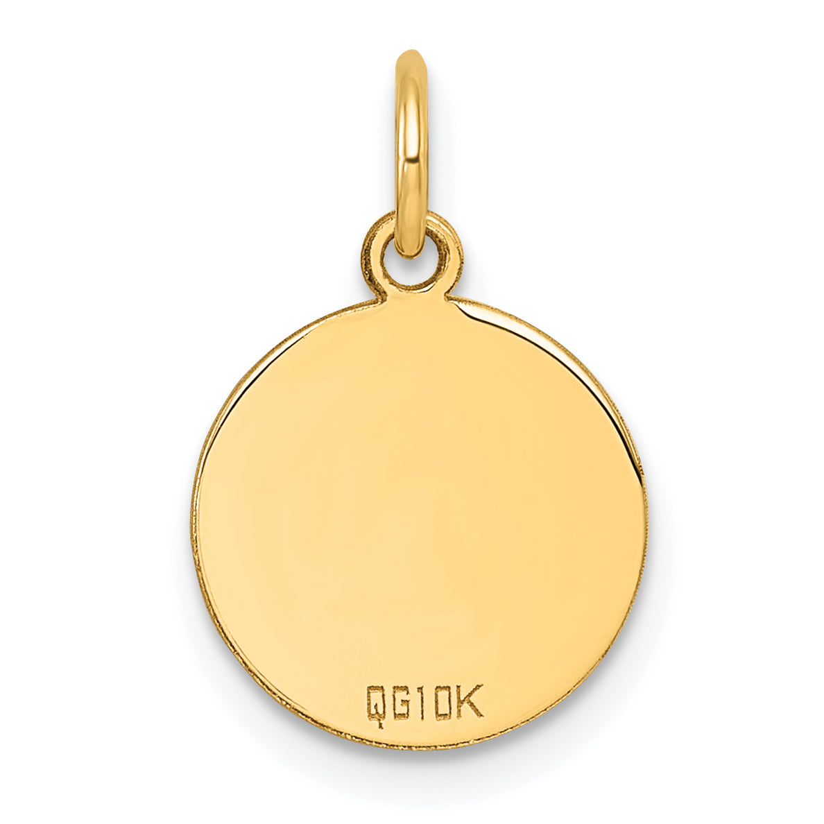 10K Yellow Gold 10K Plain .018 Gauge Circular Engravable Disc Charm