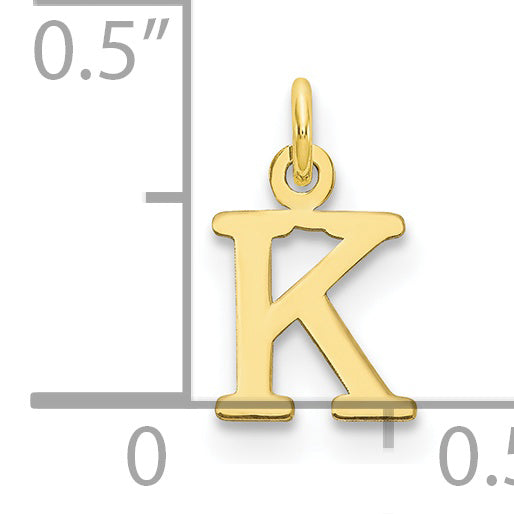 10K Yellow Gold 10Ky Cutout Letter K Initial Charm