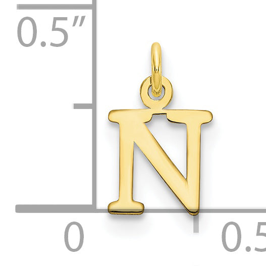 10K Yellow Gold 10Ky Cutout Letter N Initial Charm
