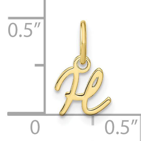 10K Yellow Gold 10Ky Upper Case Letter H Initial Charm