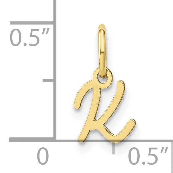 10K Yellow Gold 10Ky Upper Case Letter K Initial Charm