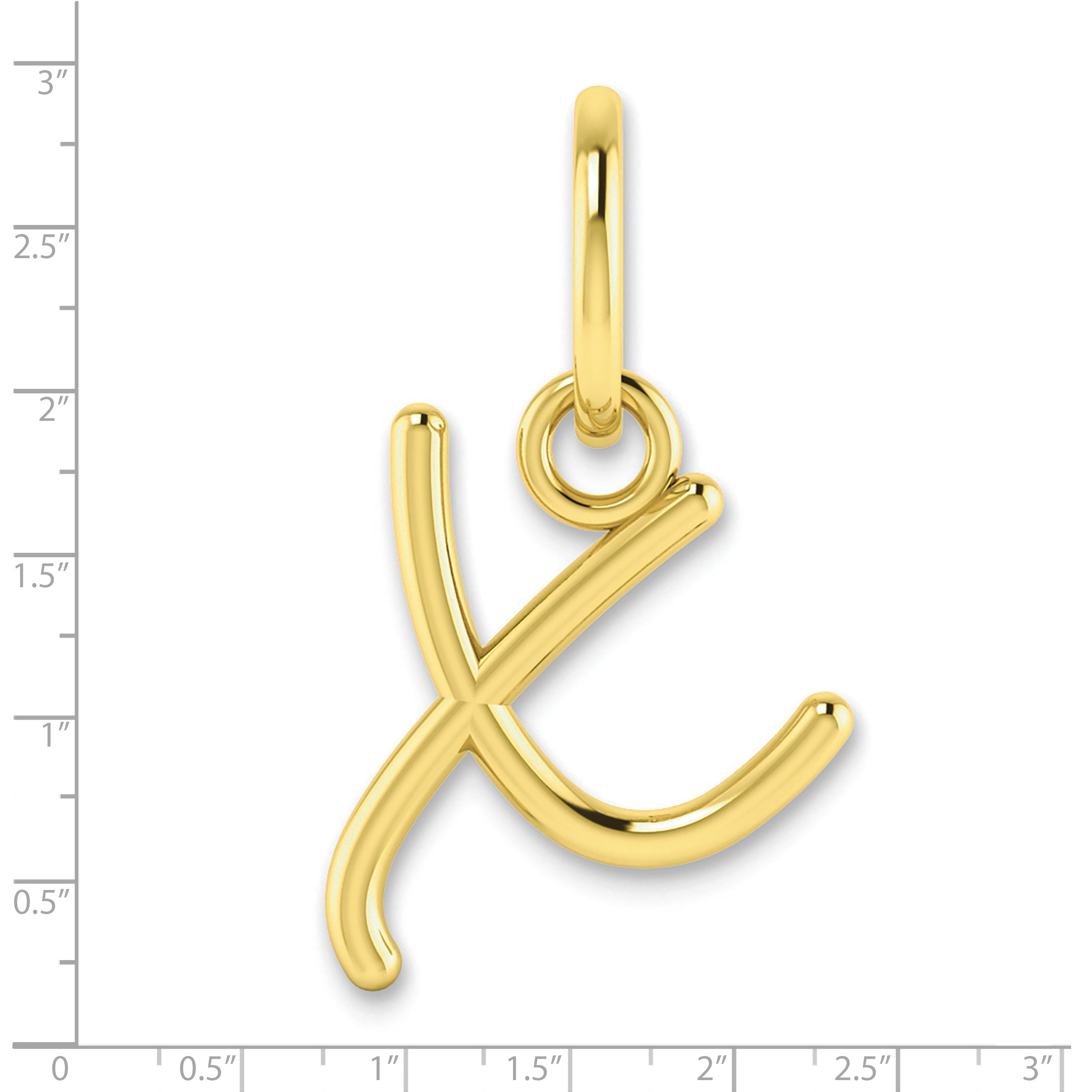 10K Yellow Gold 10Ky Upper Case Letter X Initial Charm