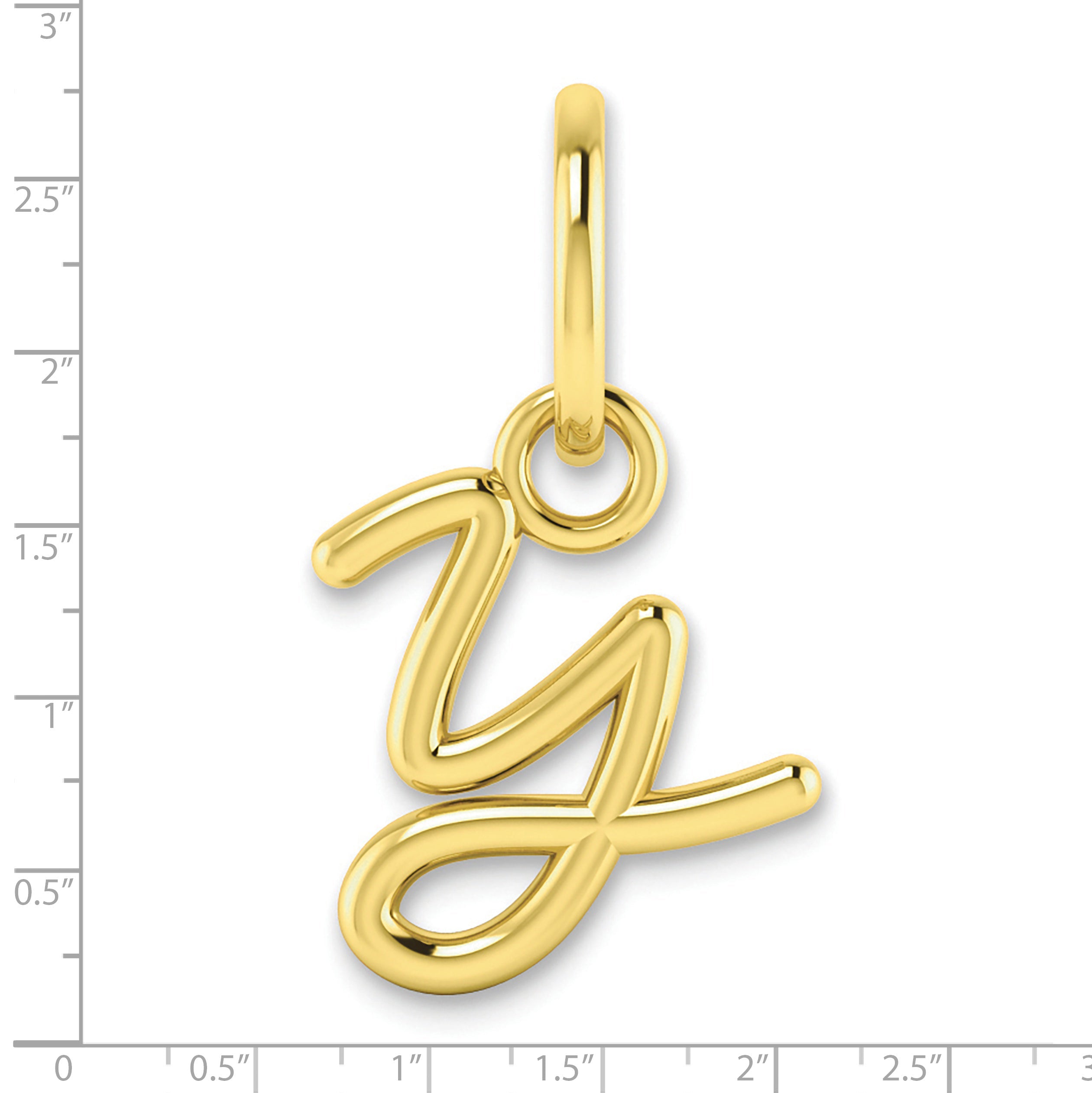 10K Yellow Gold 10Ky Upper Case Letter Y Initial Charm