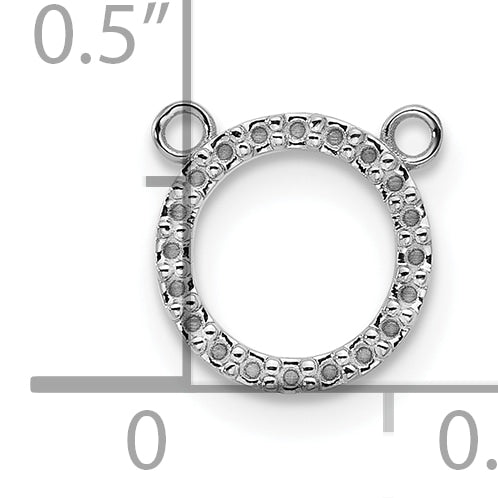 10K White Gold Open Circle Necklace W/Out Chain Mounting