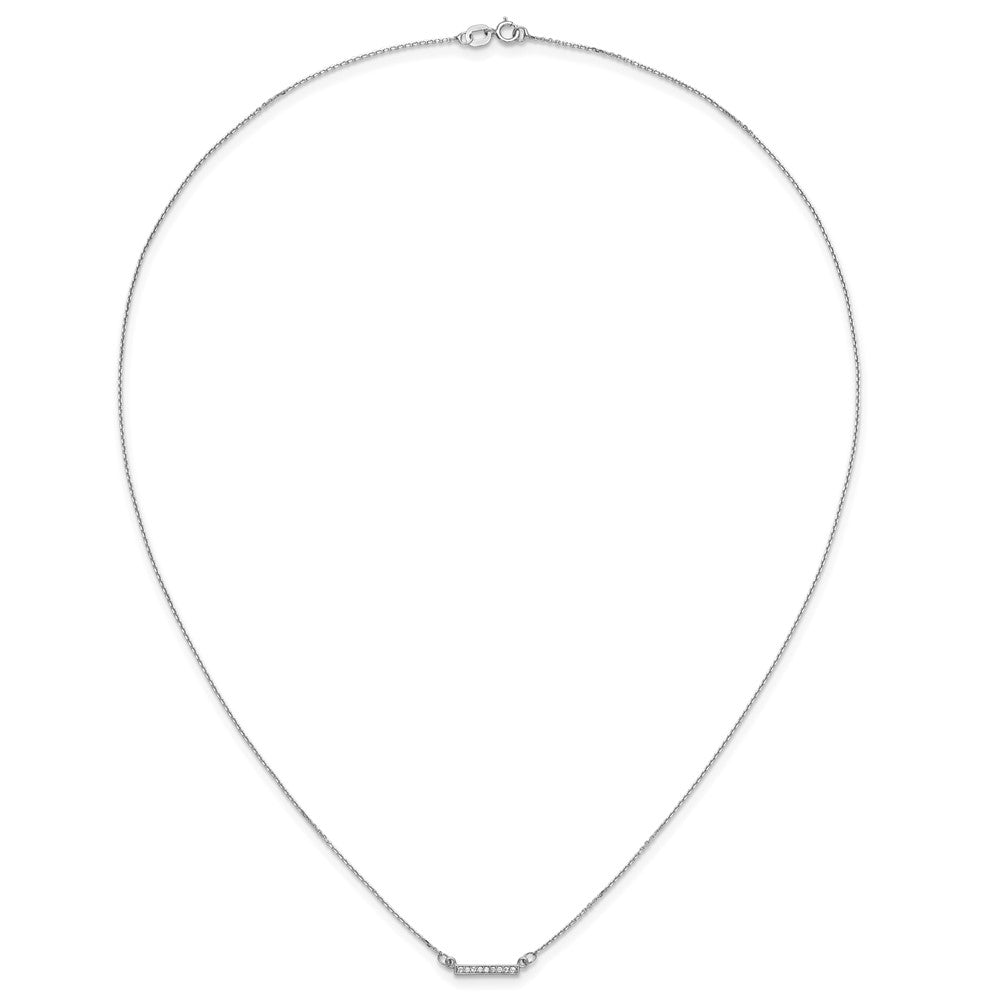 10K White Gold Diamond Tiny Bar Necklace