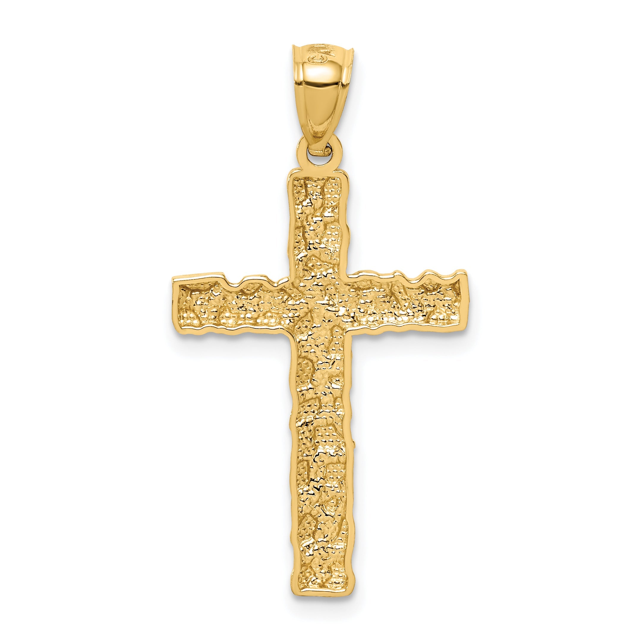 10K Yellow Gold 10K Nugget Cross Pendant