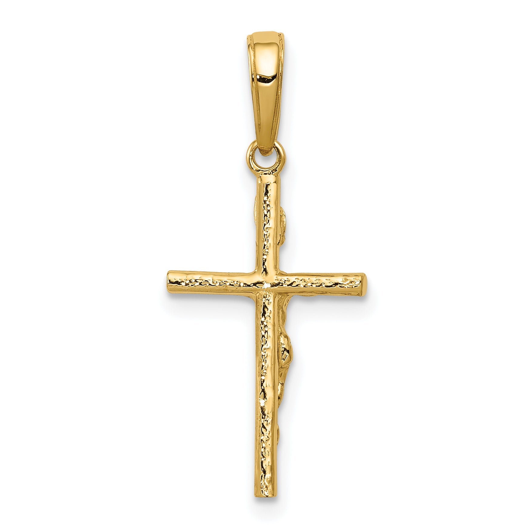 10K Yellow Gold 10K Inri Hollow Crucifix Pendant