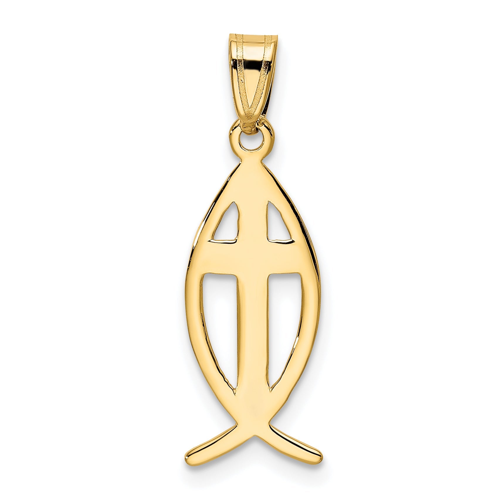 10K Yellow Gold Ichthus Fish Pendant