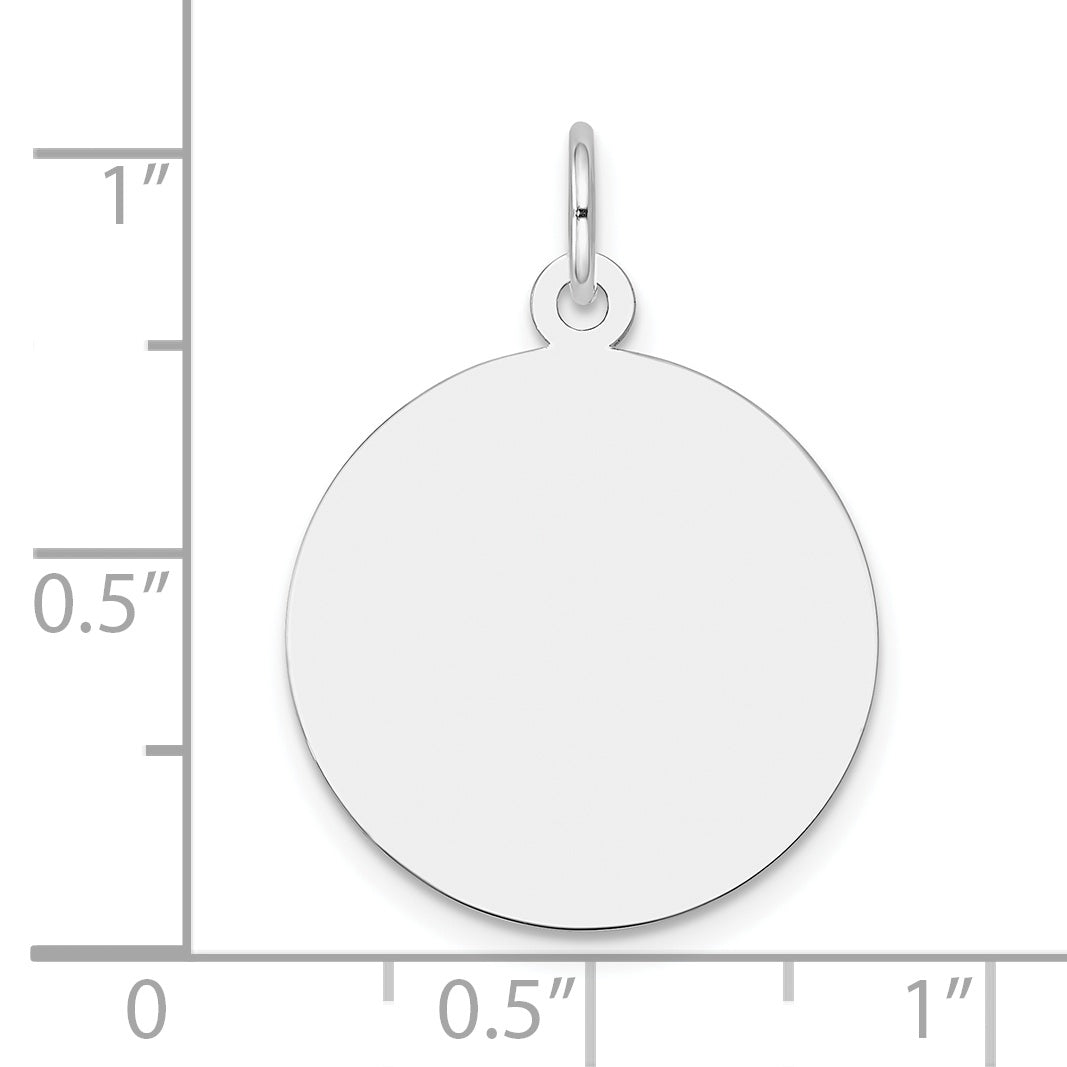10K White Gold 10Kw Plain .013 Gauge Circular Engravable Disc Charm