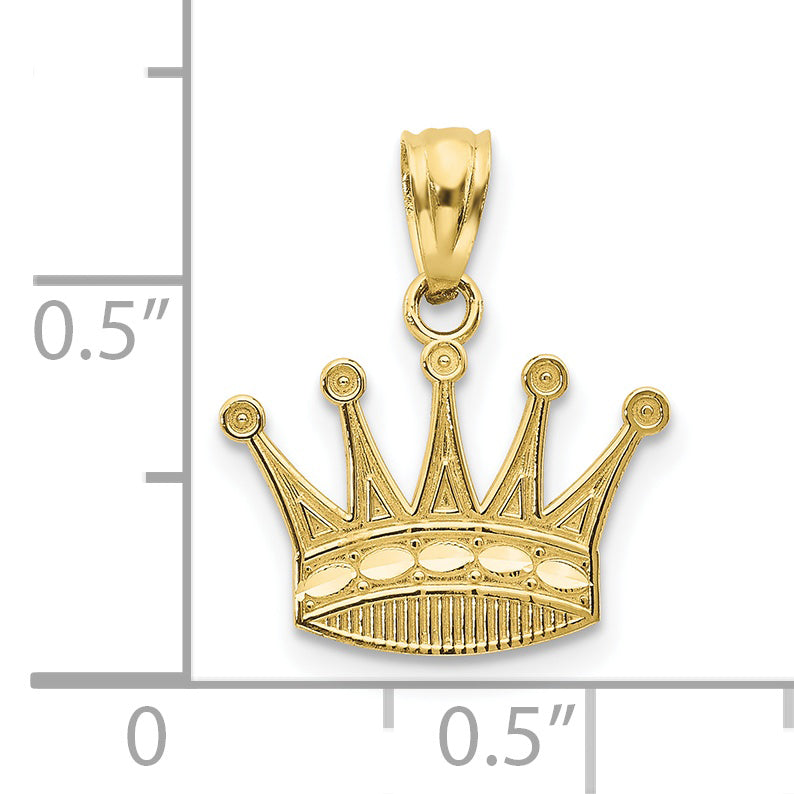 10K Yellow Gold Crown Pendant