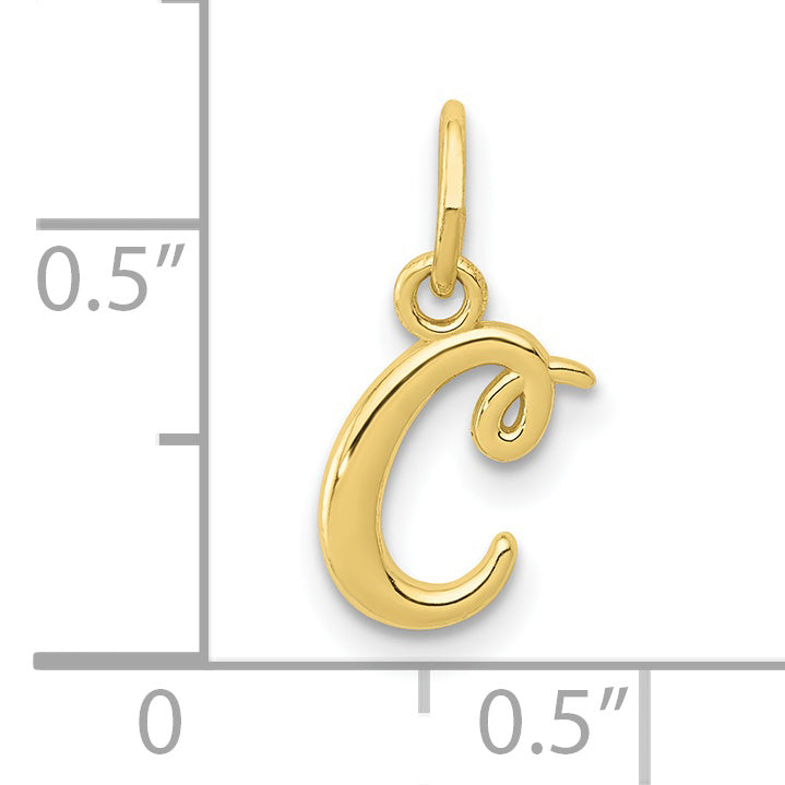 10K Yellow Gold Letter C Initial Charm