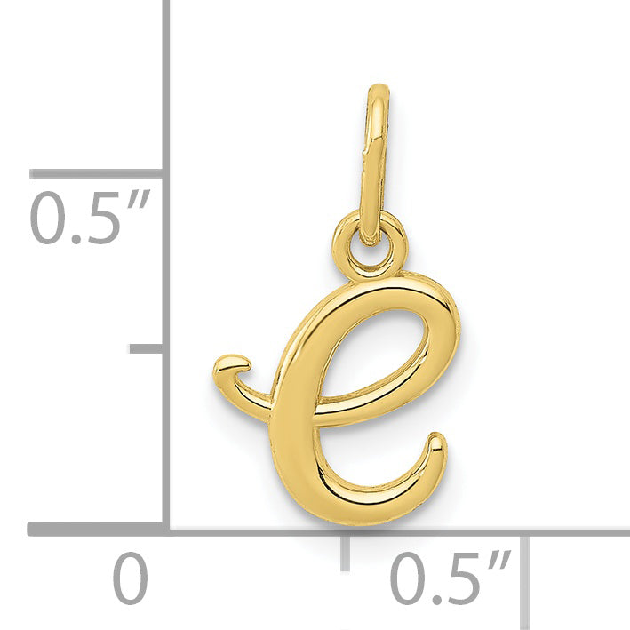 10K Yellow Gold Letter E Initial Charm