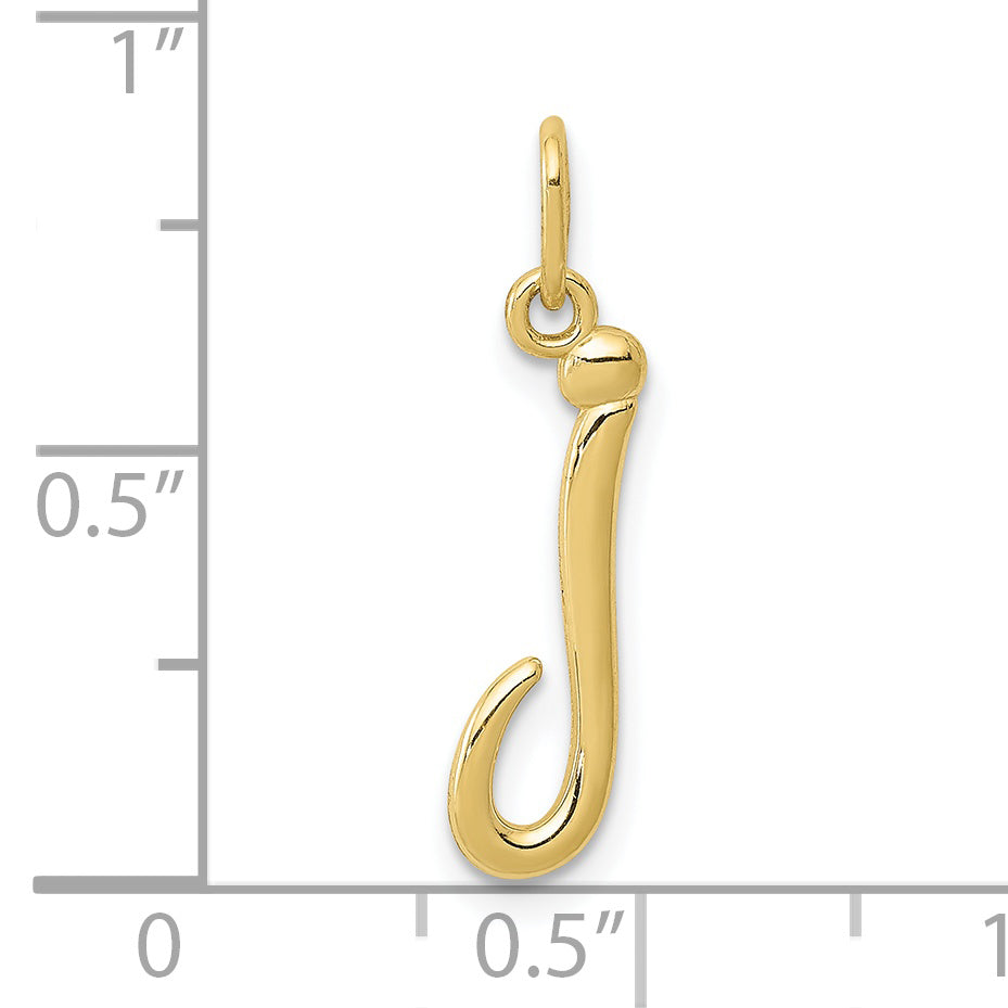10K Yellow Gold Letter J Initial Charm