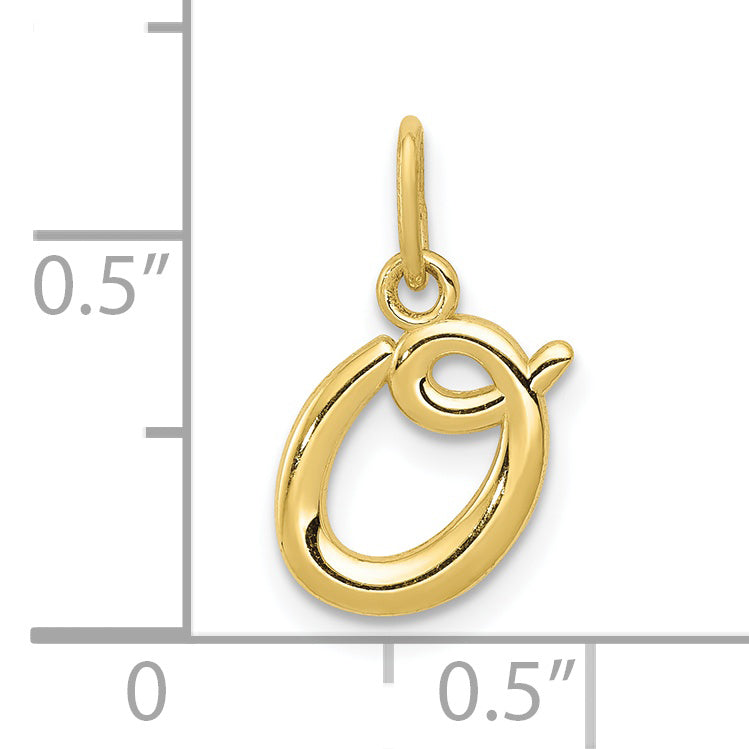 10K Yellow Gold Letter O Initial Charm