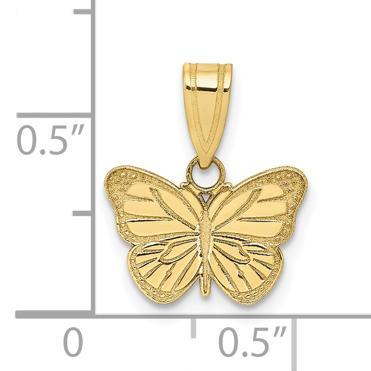 10K Yellow Gold Laser Cut Butterfly Charm