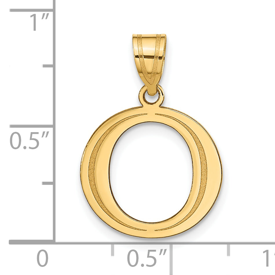 10K Yellow Gold 10K Polished Etched Letter O Initial Pendant