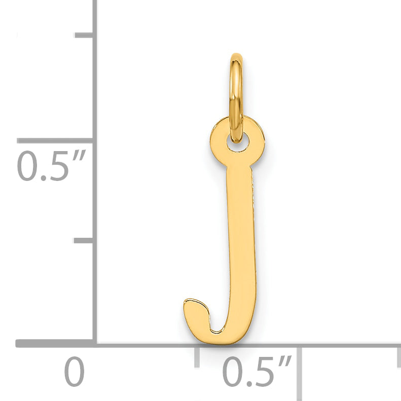 10K Yellow Gold Large Slanted Block Initial J Charm